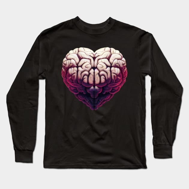 I Heart Brains Long Sleeve T-Shirt by Hiraeth Tees